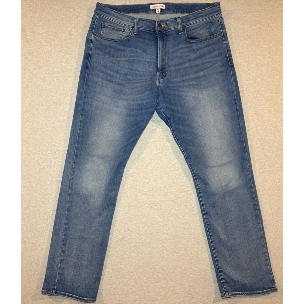 LUCKY BRAND Men's Light Wash Blue Jeans 410 Athletic Straight 36x32